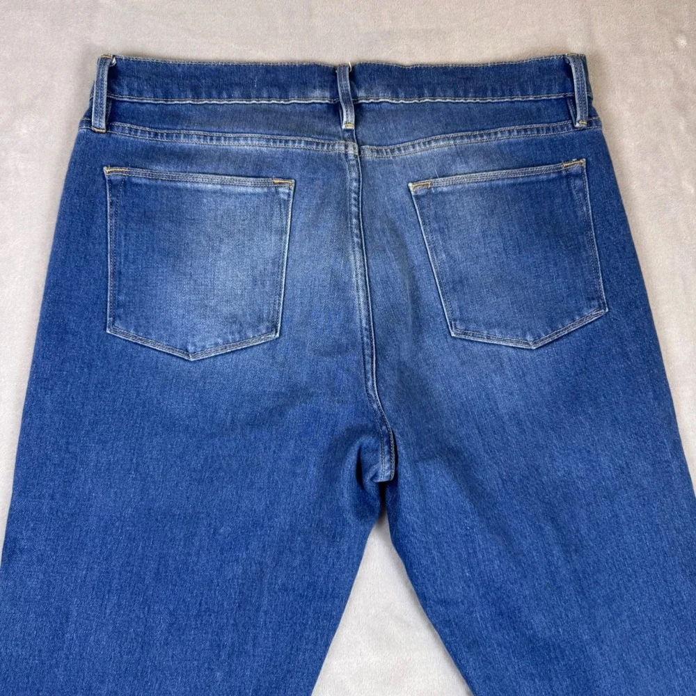 FRAME Denim Le High Straight Studded‎ Hem Jeans Womens Size 32 Raw Hem